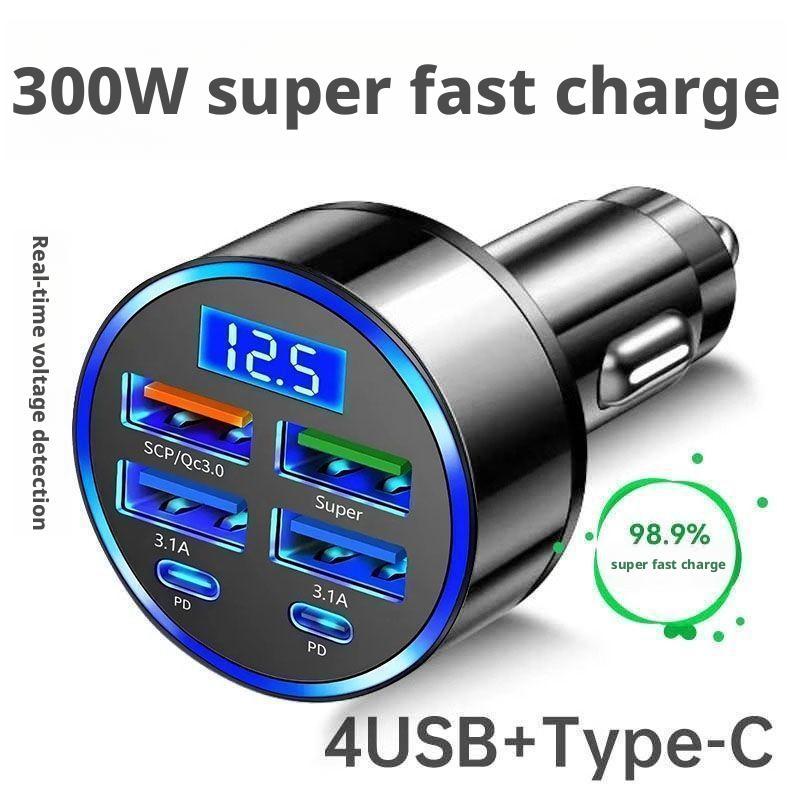 Type C Multiport Adapter - Carregador de carro 300W PD 6