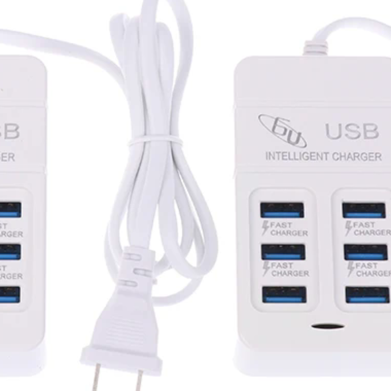 Type C Multiport Adapter - 1pc eua plug 6 portas multiport