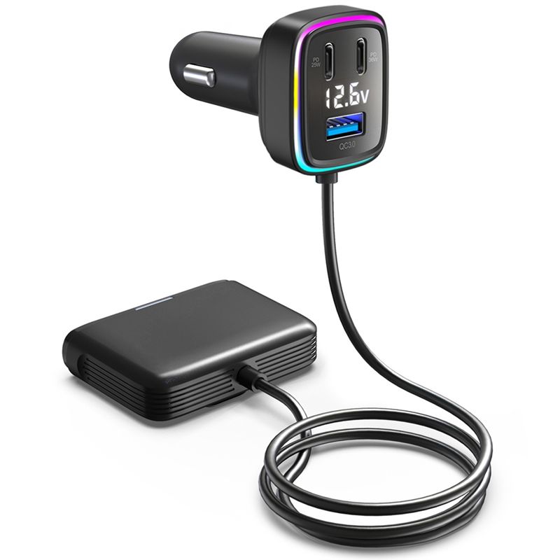 Type C Multiport Adapter - Adaptador Veicular AB98 com Display de