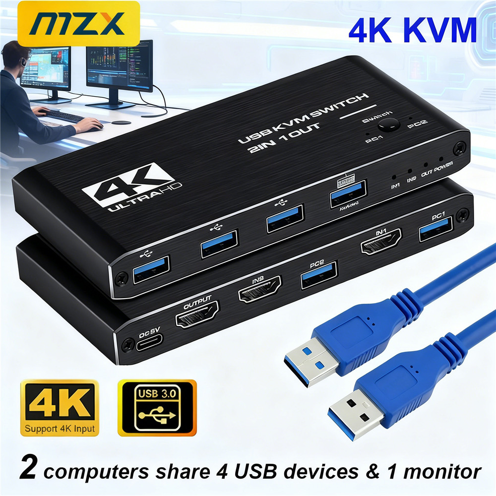 Switch KVM 4K 60Hz, Hub USB 3. - Tech Computer Accessories avaliação e preço