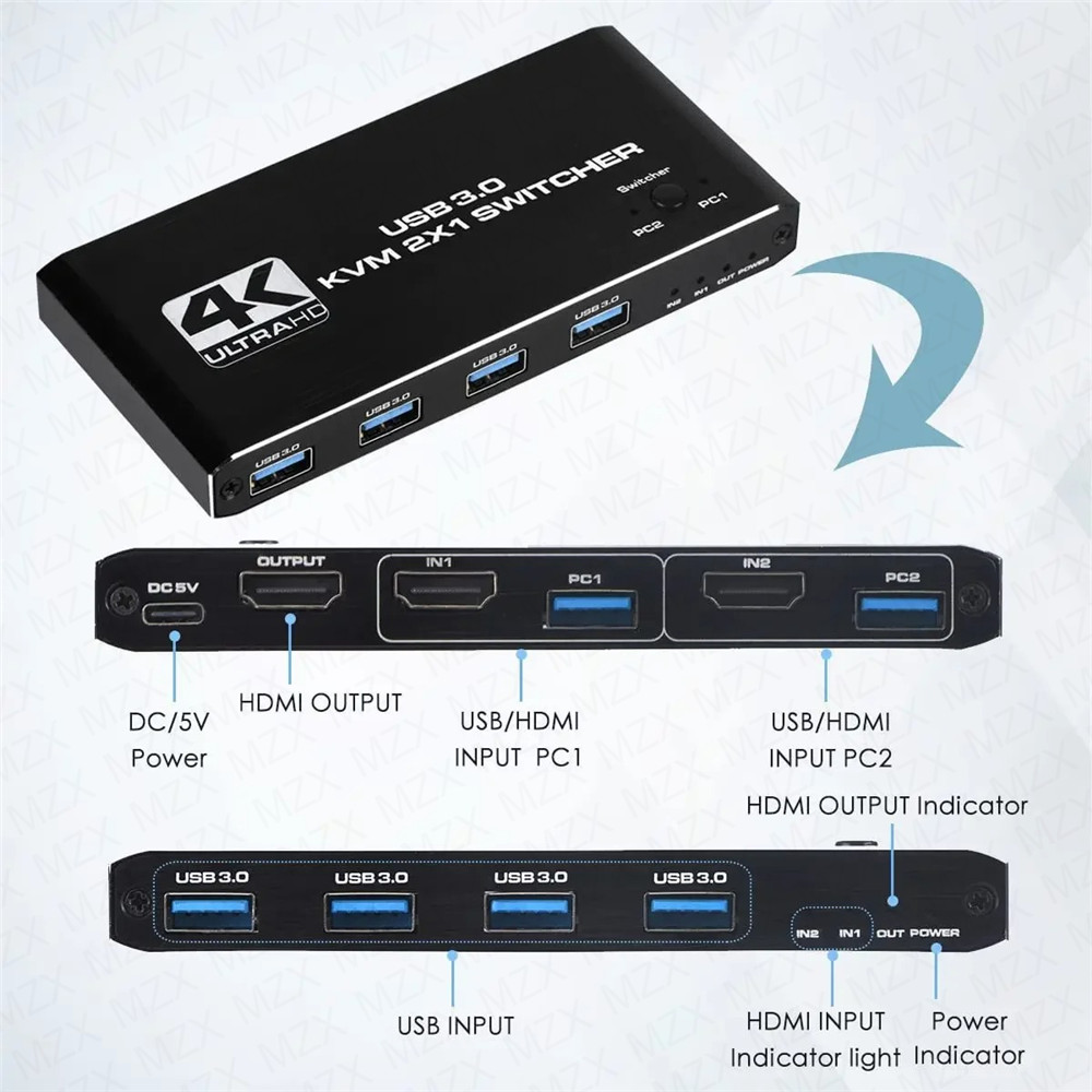 Switch KVM 4K 60Hz, Hub USB 3. - Tech Computer Accessories avaliação e preço